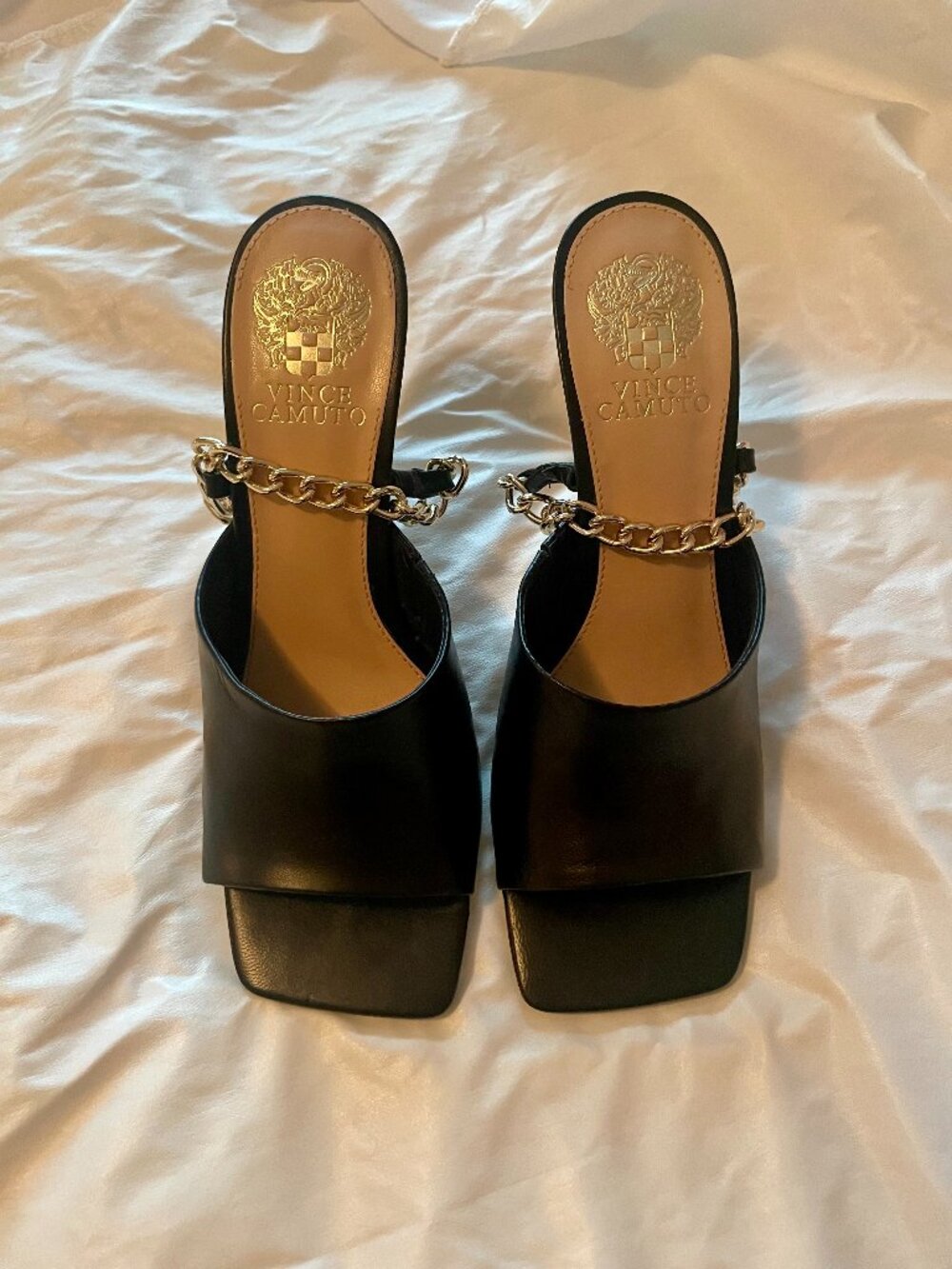 Vince Camuto Black Leather Heels - Size 7.5